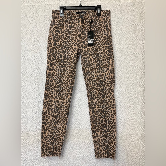 Kut From The Kloth Donna Ankle Skinny Leopard Size 0 Raw Hem Preppy Cropped NWT - Picture 12 of 13